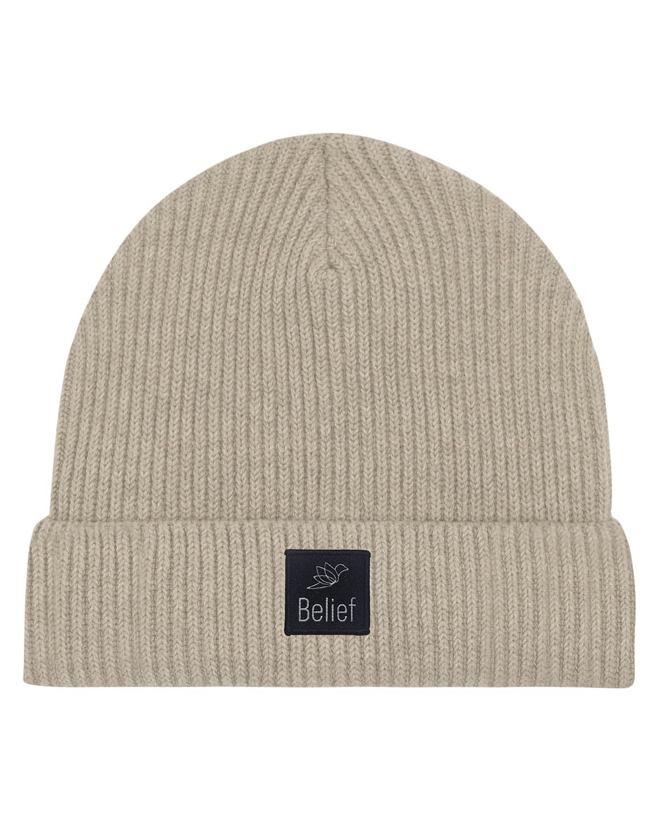 Heather Grey Belief – Organic Cotton Fisherman Beanie - Image 4