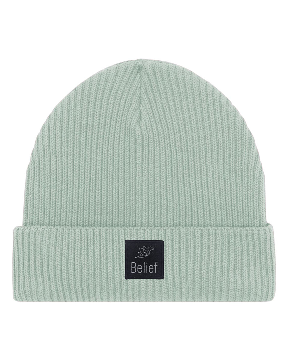 Heather Grey Belief – Organic Cotton Fisherman Beanie - Image 3