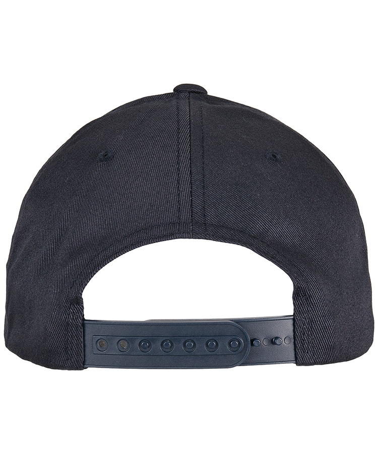 Black organic cotton cap with adjustable Flexfit buckle and curved visor